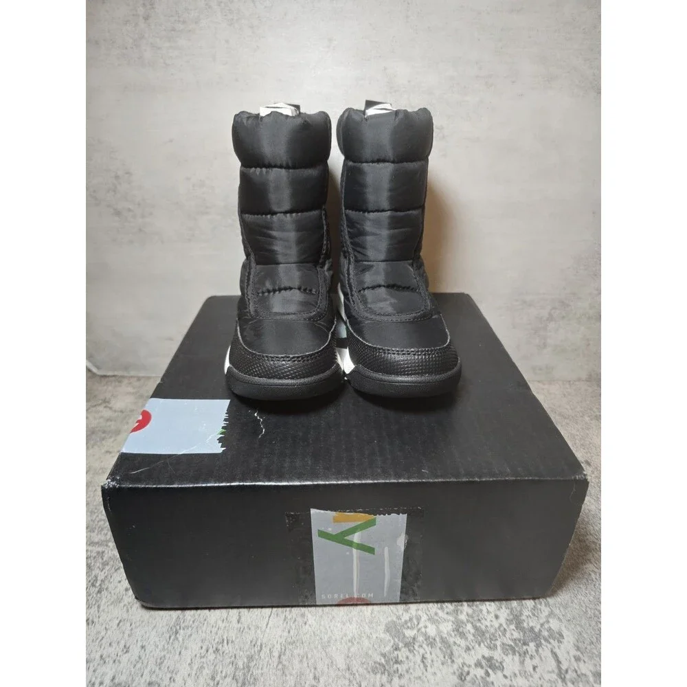 New Sorel Toddler Whitney II Strap Size 9 Waterproof Winter Boot Black & White